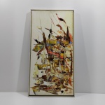 Tela Arte Abstrata, Acrílico sobre Tela, Assinado. Medidas: Altura: 42,5 cm, Largura: 4 cm, Comprimento: 83 cm, Peso: 1610 g.