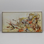 Tela Arte Abstrata, Acrílico sobre Tela, Assinado. Medidas: Altura: 42,5 cm, Largura: 4 cm, Comprimento: 82,5 cm, Peso: 1610 g.