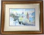 A.SCHERER/94 - PINTURA EM AQUARELA REPRESENTANDO CATEDRAL METROPOLITANA  DE PORTO ALEGRERS . MEDIDA TOTAL: 40 X 48 CM