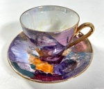 XICARA DE CAFÉ EM PORCELANA NACIONAL COM POLICROMIA.