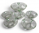 CONJUNTO DE BOWL PARA SOBREMESA EM VIDRO PINTADO COM