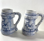 DUAS CANECAS DE CHOPP EM CERÂMICA NACIONAL, MEDIDAS: