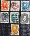 Império - Dom Pedro II - Perce - Série Completa - nº 30 a 36 (com 34) - Carimbados.
