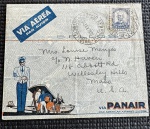 ENVELOPE CIRCULADO - PANAIR - SELO VOVÔ - Peça extramamente conservada.