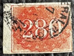 Império - Colorido - 280 réis - nº 21 - 1861 - carimbado (210 UF).