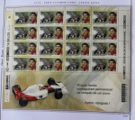 2000 - Comemorativo. Ayrton Senna, folha c/ vinheta do selo C2346 (vide foto), mint (250 UF).