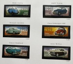 2001 - Carros Antigos, Selos do B-120, C2390 a C2395 (vide foto) - mint (36 UF).