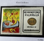 2004 - Comemorativo. Selo Personalizado, Vinheta e Gatos, C2560 (vide foto), mint (20 UF).
