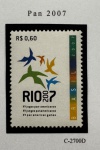 Comemorativo. Panamericano 2007. Selo C2700D, despersonalizado (vide foto), mint (300 UF).