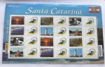 2009 - Comemorativo. Selo Personalizado, Santa Catarina, Folha, com 12 selos + 12 vinhetas, C2783 a C2788 (vide foto), novo (360 UF).