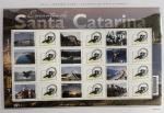 2012 - Comemorativo. Selos Personalizados. Encantos de Santa Catarina, FOLHA, 12 selos + 12 vinhetas, Conjunto C3180 CJ (vide foto), mint (360 UF).