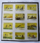 2014 - Comemorativo. Arte do Futebol Brasileiro. Meia folha, Conjunto 12 selos, C3348 a C3359 (vide foto), mint (60 UF).
