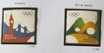 2015 - Comemorativo. Entrega da Bandeira Olímpica. Selos B-183, C3404 e C3405 (vide foto) - mint (50 UF).