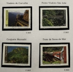 2016 - Comemorativo. Estrada de Ferro Serra do Mar Paranaense. 4 selos, C3611 a C3614 (vide foto), mint (20 UF).