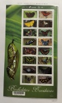 2016 - Comemorativo. Borboletas Brasileiras. Folha C3675 CJ c/ 16 selos C3660 a C3675 + vinheta (vide foto) - mint (120 UF).