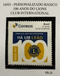 2017 - Personalizado Básico. 100 Anos do Lions. PB-25 (vide foto), mint.