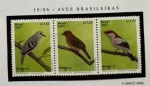 2017 - Comemorativo. Aves Brasileiras. Trinca C3693 CJ (vide foto), mint (9 UF).