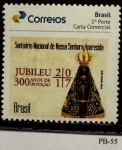 2017 - Personalizado Básico. 300 Anos Devoção N. S. Aparecida. PB-55 (vide foto), mint.