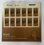 2019 - Comemorativo. 200 Anos da Independência - José Bonifácio. Folha c/ 12 selos + vinheta, C3827 (vide foto) - mint.
