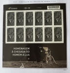 2019 - Comemorativo. Homenagem à Chegada do Homem à Lua. Folha c/ 12 selos + vinheta, C3831 (vide foto) - mint.