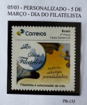 2020 - Personalizado Básico. 5 de Março - Dia do Filatelista. PB-153 (vide foto), mint.
