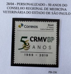 2020 - Personalizado Básico. 150 Anos do CRMVSP. PB-156 (vide foto), mint.