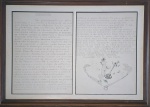 DARCÍLIO LIMA (1938-1991) - Raro desenho surrealista, feito em minucioso pontilismo, com transcrição manuscrita do famoso poema "DESIDERATA", escrito por Max Ehrmann em 1927. Obra assinada e datado no c.i.d 1989. Medida total: 82,5 x 63 cm. Uma curiosidade: cada letra é desenhada com um estilo de pontilismo diferente (ver foto extra)  --- IVAN SERPA fascinado com o universo temático do seu trabalho e o virtuosismo de suas composições pontilhistas a bico de pena, acabou por convidá-lo a dividir o ateliê e a casa na qual morava, sendo a residência de Serpa, a maior plataforma de divulgação de sua obra. Outros artistas como Abraham PALATINIK e Marcelo Grassmann foram grandes entusiastas de sua obra, e este último, tornou-se seu mestre em na arte das gravuras. LER MATÉRIA NA BOLSA DE ARTE SOBRE A RETROSPECTIVA DO ARTISTA  E NO METROPOLITAN MUSEUM ---- https://www.bolsadearte.com/oparalelo/darcilio-lima-em-retrospectiva ------- https://www.metmuseum.org/art/collection/search/751936 -------- https://vejario.abril.com.br/atracao/darcilio-lima/  ------- LEIA O POEMA DESIDERATA:  https://www.revistaprosaversoearte.com/seja-prudente-e-faca-tudo-para-ser-feliz-o-famoso-poema-desiderata-de-max-ehrmann/#goog_rewarded