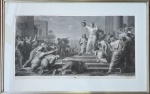 After Pietro Benvenuti -  gravura Ricciani, Antonio (1775-1836) Meds. 50x92 - Meds. 50x92 e 45x74cm. Apresentam pequenas manchas causadas pelo tempo. Identificazione: Giuditta mostra al popolo la testa di OloferneAutore: Ricciani, Antonio (1775-1836), incisore; Ermini, Pietro (notizie secc. XVIII-XIX), disegnatore; Benvenuti, Pietro (1769-1844), inventoreCronologia: 1810 - 1830Oggetto: stampaSoggetto: sacroMateria e tecnica: carta / acquaforte, bulinoMisure: 962 mm x 585 mm (impronta)  -------- https://www.lombardiabeniculturali.it/stampe/schede/H0240-00747/?view=autori&offset=1&hid=26536&sort=sort_int   -------- https://www.sothebys.com/en/buy/auction/2026/collection-jean-marie-rossi-dun-monde-a-lautre-part-iii-pf2622/dapres-pietro-benvenuti-quatre-gravures  -------https://www.mutualart.com/Artwork/-Ecce-caput-Holofernes---per-manum-foemi/898AE573B466E69BAD89CDE271EC9CB7?login=1