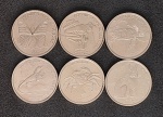 COSTA RICA - SÉRIE COMPLETA DE FAUNA COM 6 MOEDAS - FC