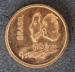 OURO - BRASIL - 300 CRUZEIROS -COMEMORATIVA DOS 150 ANOS DA INDEPENDENCIA COM 16,65gr. de ouro