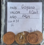 GUYANA - 10 MOEDAS DE 1 CENT - FC