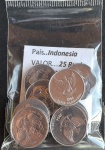 INDONÉSIA - 10 MOEDAS DE 25 RUPIAS - FC