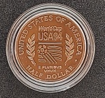 Estojo Estados Unidos com Moeda  dólar 1994 - Proof Fc - Comemorativa Copa do Mundo de Futebol de 1994 - Cupro Niquel - 11,34 g - 30,61 mm - Km 246 com Certificado