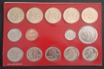 Estados Unidos Coin Set 2008 D ( Denver ) - 14 Moedas Lacradas - São 5 Moedas Quarter Dolar Comemorativa ( 5 Moedas 1 Dollar comemorativo Presidentes ) - Encarte Original - Fc