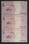 3 NOTAS DE 5 REAIS LETRAS EA, FK E LC - FE