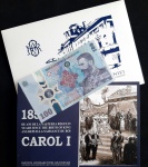 CEDULA da ROMENIA - 100 LEI - COMEMORATIVA - 185 ANOS do NASCIMENTO do REI CARLOS I - 1.12.2024 - POLIMERO - PLASTICO - FOLDER ORIGINAL - P127a - FE
