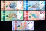 NOVIDADE - CURAÇAO - FAUNA - SÉRIE COMPLETA COM 5 NOTAS FE
