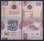 MEXICO - POLÍMERO - 50 PESOS - COMEMORATIVA DOS 100 ANOS DO BANCO DO MEXICO