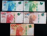 SÉRIE DE 5 NOTAS - HONG KONG - 20, 50, 100, 500, 1000 DOLLARS - 2020 - FE
