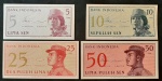 INDONÉSIA - 4 NOTAS DIFERENTES - SOBERBAS