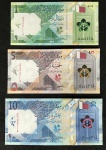 QATAR - 3 NOTAS EM SÉRIE - FE