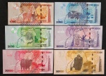 UGANDA - SÉIRE COMPLETA COM 6 NOTAS, TODAS FE
