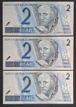 C-255 - 2 REAIS - PEDRO MALAN/ARMINIO FRAGA - 3 NOTAS COM AMARELOS