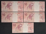 C350 - KC - 2022 - 10 REAIS - PAULO NUNES GUEDES/ROBERTO CAMPOS NETO - FE - 5 NOTAS