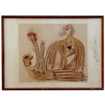 MANUEL MENDIVE (Havana, Cuba, 1944)  Surrealismo. Tiragem 147/150. 50 x 60 cm (MI). 54 x 73 cm (ME). Sinais de manchas no papel. Um dos maiores expoentes do Afro-cubaníssimo.  Contemporâneo nas artes visuais, formou-se na prestigiada Academia de Artes Plásticas San Alejandro, em Havana, em 1962 com méritos em escultura e pintura.