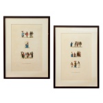 JEAN-BAPTISTE DEBRET (1768-1848) - Cenas de costumes do Rio de Janeiro no século XIX. PL 85 e PL 84  Litografias. 52 x 34 cm (MI). 71 x 51 cm (ME). litografias do artista, que não figuram no "Voyage Pictoresque et Historique su Bresil", editado por Firmin Didot Frères, de 1834, 1835 e 1839. Organizado por RAIMUNDO OTONNI DE CASTRO MAIA com as aquarelas de sua coleção. Executadas em Paris sob direção de Marcel Mailot, assim como impressão em papel d"Arches. Impresso por Robert Rigault, colorido inteiramente executada à mão (au pochoir) nas oficinas de Maurice Beaufume e assistido por Reine Juge.