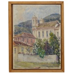 ARNALDO NAVAJAS FILHO - Igreja do Pilar, Ouro Preto. Atelier do Artista. Óleo s/ tela. Ass, localizado e titulado, cid. 46 x 33 cm (MI). 50 x 40 cm (ME). Pintor brasileiro conhecido por suas representações de paisagens e cenários urbanos.