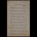 Manuscrito contendo o poema "A Lágrima" do poeta português Guerra Junqueiro. O texto é um belo exemplo de caligrafia clássica em estilo cursivo. A obra faz parte de uma tradição literária que valoriza a escrita à mão como forma de arte e expressão pessoal. 33 x 23 cm.