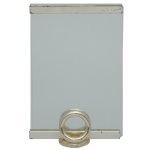 CHRISTOFLE, France - Porta retrato com estrutura em metal espessurado a prata francês da Maison Christofle. Paris. França. Séc. XX. Base sustentando vidros. Design caracterizado por linhas geométricas e superfícies metálicas.16 x 10 cm.