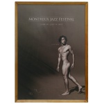 Cartaz do Montreux Jazz Festival - June 23  July 14  2012. possivelmente inspirada em fotografias de Greg Gorman feitas para o festival. Apresenta uma tonalidade de cinza luxuosa e um acabamento artístico adequado para decoração. 100 x 70 cm (MI). 106 x 75 cm (ME).